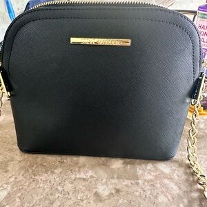 Steve Madden Black Crossbody Bag with Gold Accents